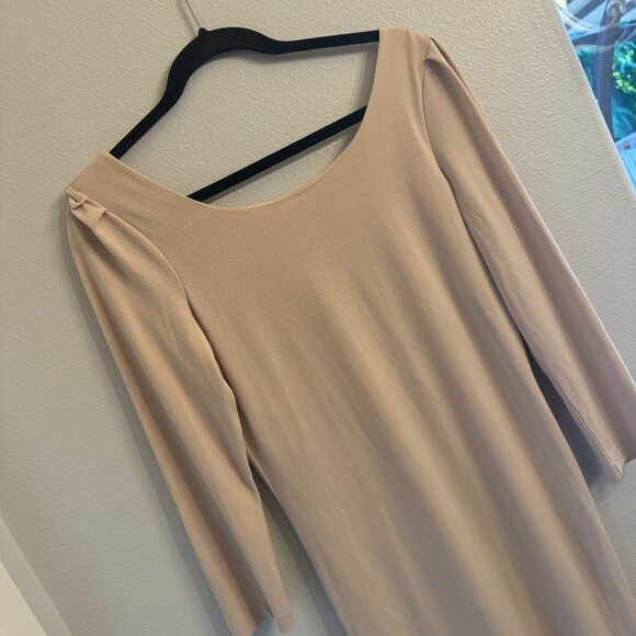 Alice + Olivia Employed Pencil Dress Ruched Sleeve Nude Medium Stretch N… - Picture 5 of 14